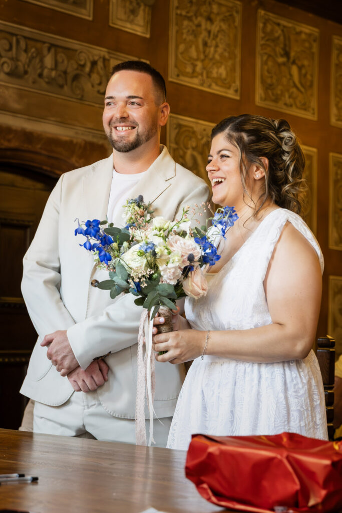 mariage civile à la mairie de kaysersberg face au maire